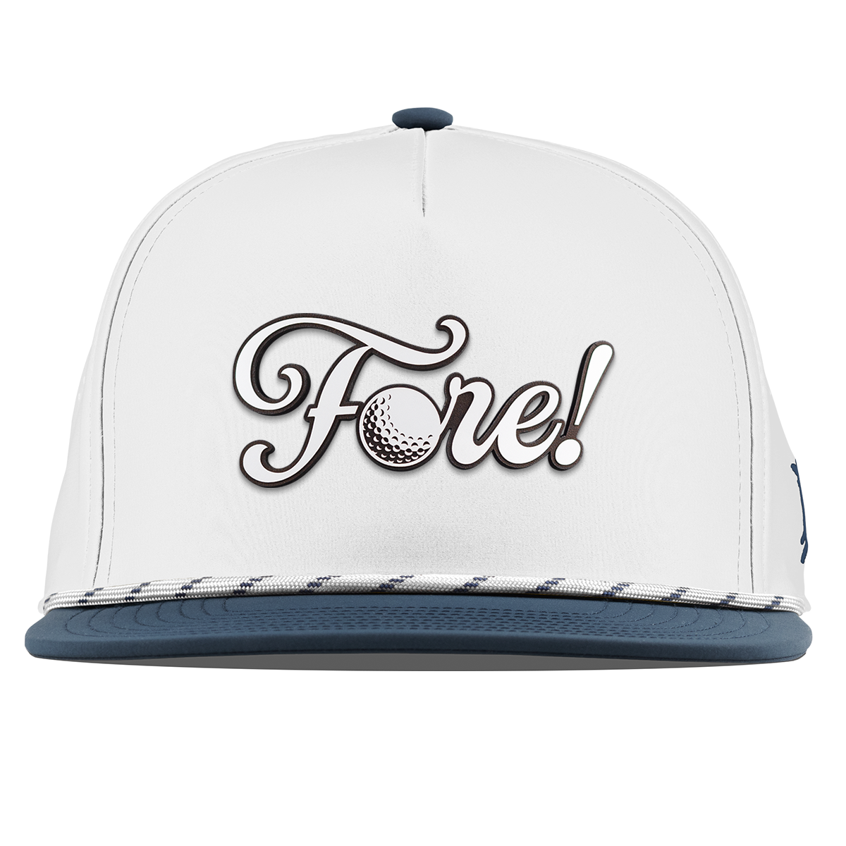 Fore! Script Flat 5 Panel Rope White/Orion