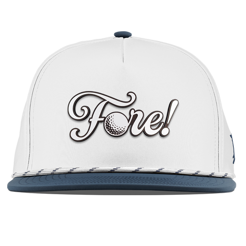 Fore! Script Flat 5 Panel Rope White/Orion