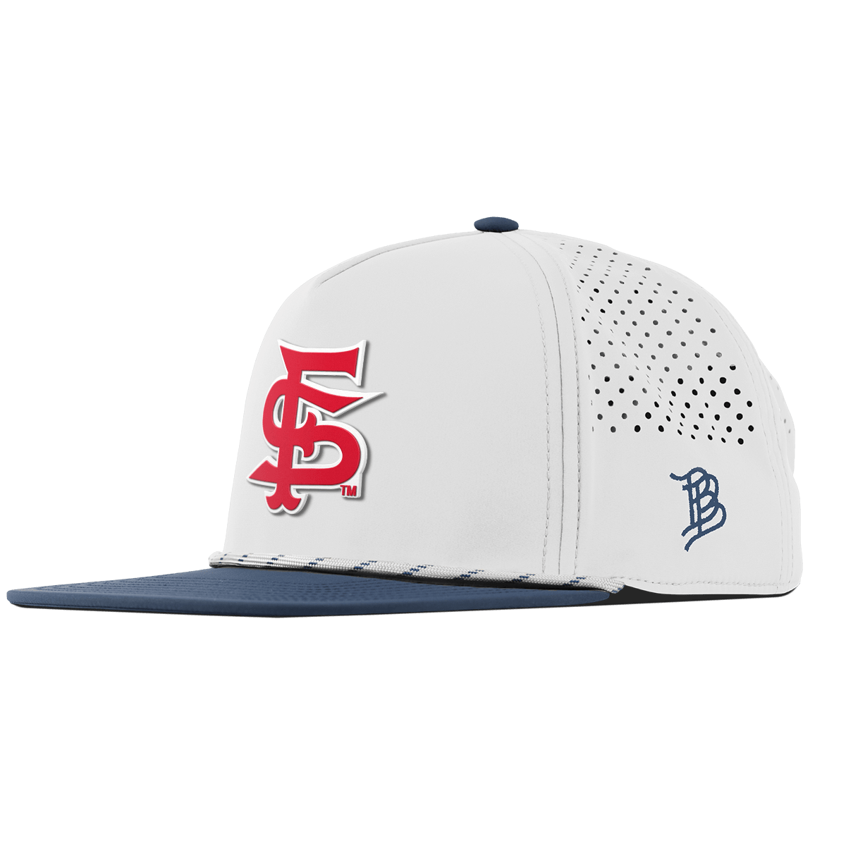 Fresno State University "Fresno State Stacked" Flat 5 Panel Rope White/Orion