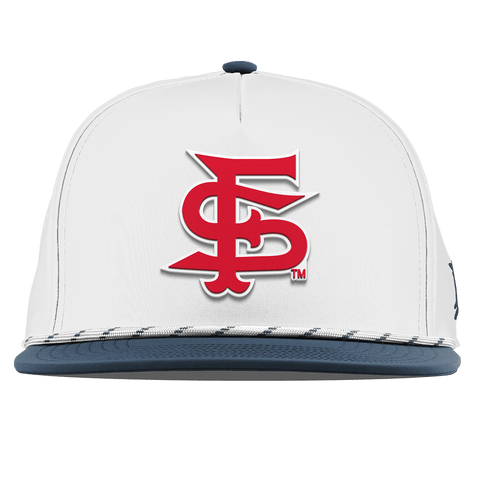 Fresno State University "Fresno State Stacked" Flat 5 Panel Rope White/Orion