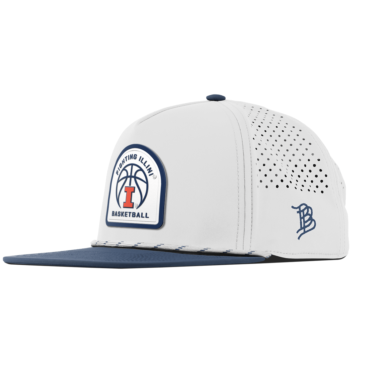 University of Illinois "Illinois Basketball" Flat 5 Panel Rope White/Orion