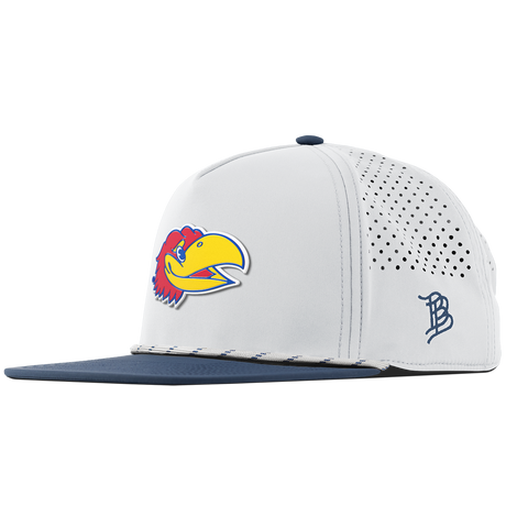 University of Kansas "KU Big Jay" Flat 5 Panel Rope White/Orion