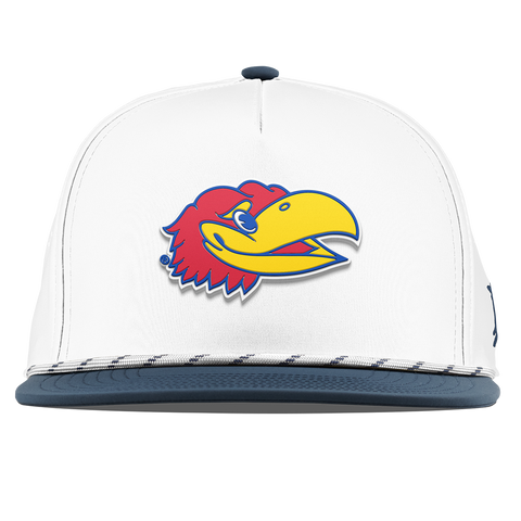 University of Kansas "KU Big Jay" Flat 5 Panel Rope White/Orion