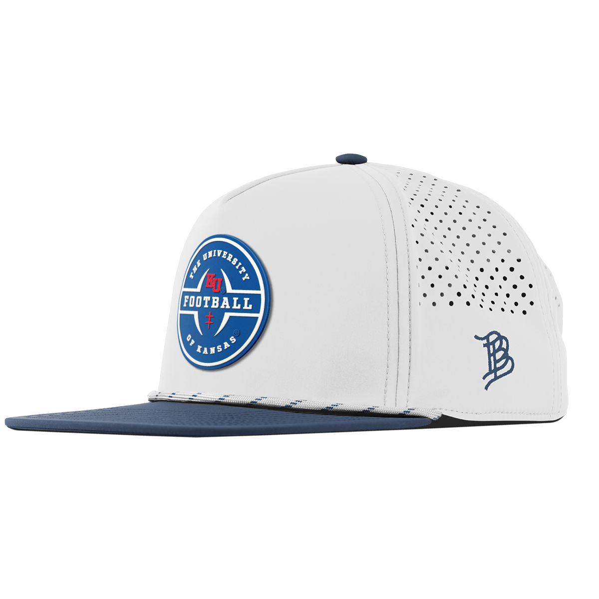 University of Kansas "Kansas Football Legacy" Flat 5 Panel Rope White/Orion
