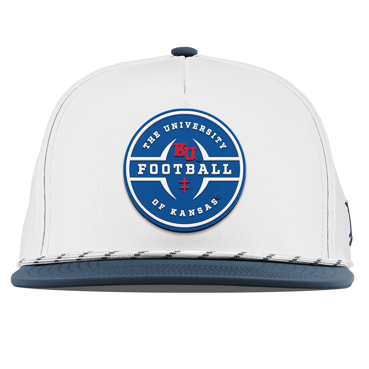 University of Kansas "Kansas Football Legacy" Flat 5 Panel Rope White/Orion