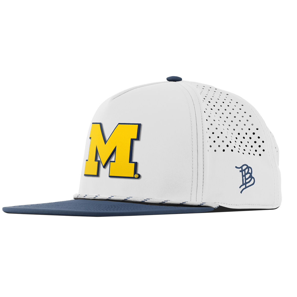 University of Michigan "Michigan Block" Flat 5 Panel Rope White/Orion