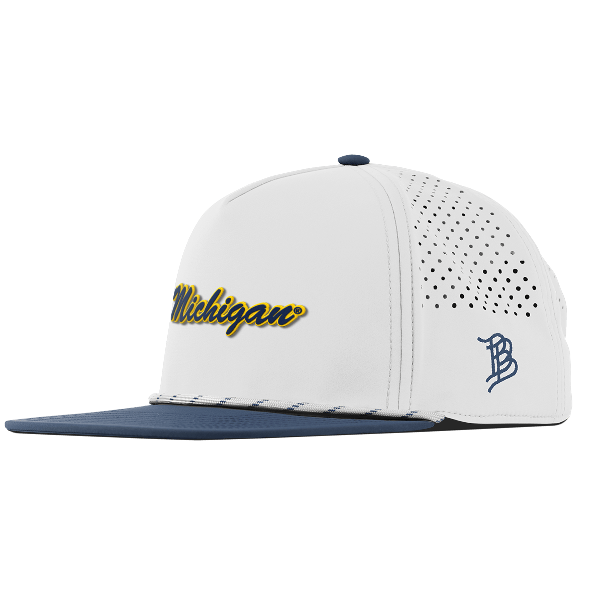 University of Michigan "Michigan Script" Flat 5 Panel Rope White/Orion