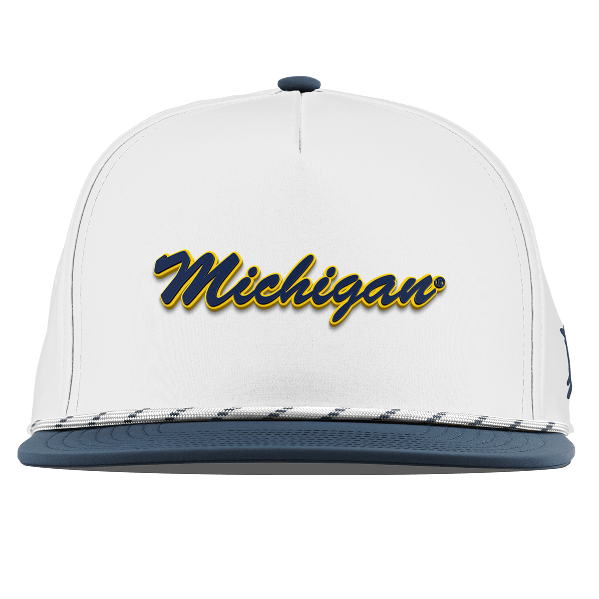 University of Michigan "Michigan Script" Flat 5 Panel Rope White/Orion
