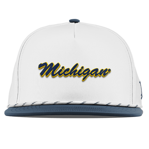 University of Michigan "Michigan Script" Flat 5 Panel Rope White/Orion