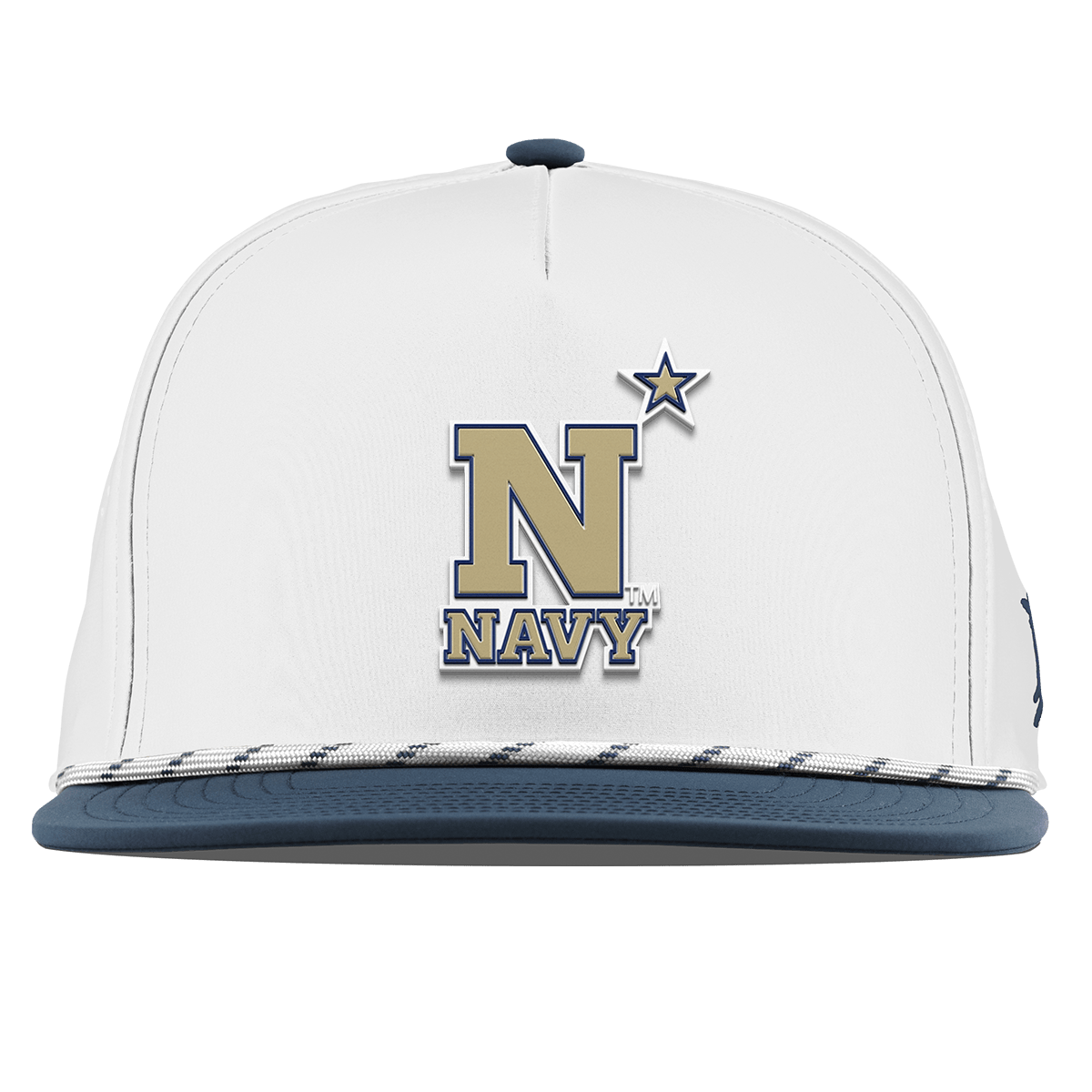 United States Naval Academy "Naval Academy Team Logo Gold" Flat 5 Panel Rope White/Orion