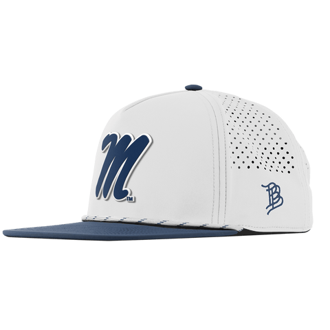 University of Mississippi "Ole Miss Block M Navy" Flat 5 Panel Rope White/Orion