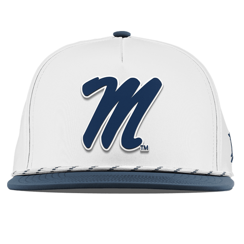 University of Mississippi "Ole Miss Block M Navy" Flat 5 Panel Rope White/Orion