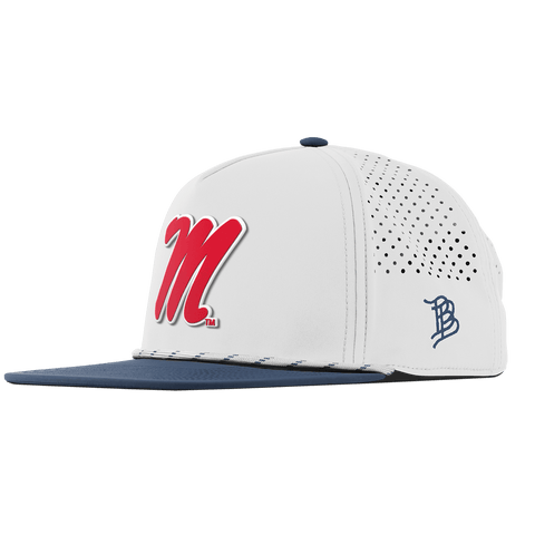 University of Mississippi "Ole Miss Block M Red" Flat 5 Panel Rope White/Orion