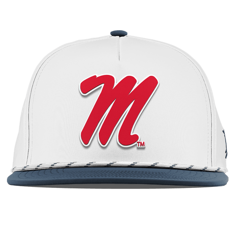 University of Mississippi "Ole Miss Block M Red" Flat 5 Panel Rope White/Orion