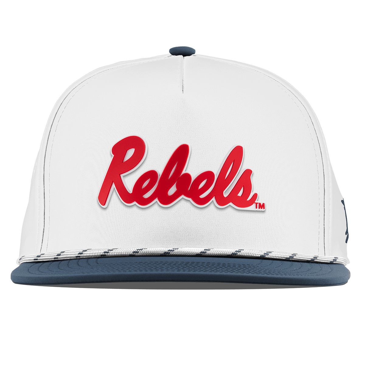 University of Mississippi "Ole Miss Crimson Rebels" Flat 5 Panel Rope White/Orion