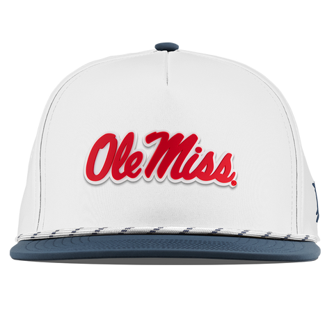 University of Mississippi "Ole Miss Crimson Script" Flat 5 Panel Rope White/Orion