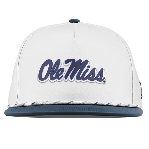 University of Mississippi "Ole Miss Navy Script" Flat 5 Panel Rope White/Orion