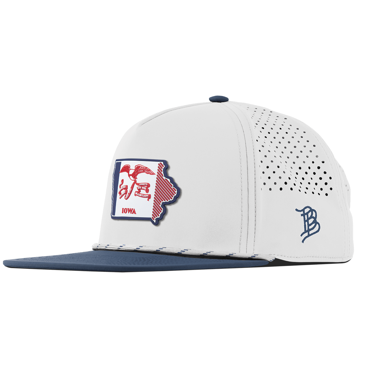 Iowa Patriot Series Flat 5 Panel Rope White/Orion