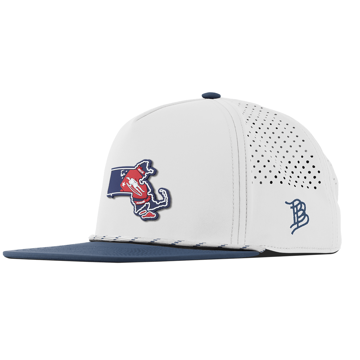 Massachusetts Patriot Series Flat 5 Panel Rope White/Orion