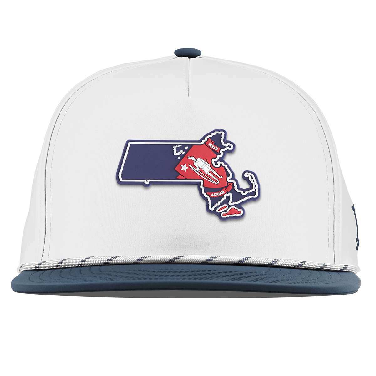 Massachusetts Patriot Series Flat 5 Panel Rope White/Orion