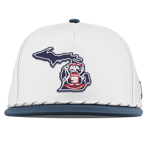 Michigan Patriot Series Flat 5 Panel Rope White/Orion