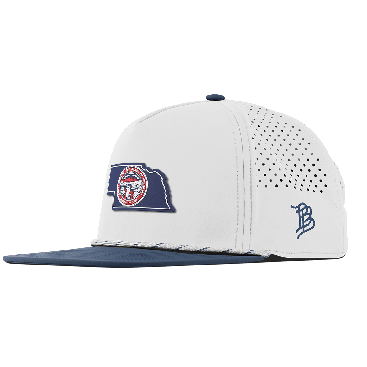 Nebraska Patriot Series Flat 5 Panel Rope White/Orion