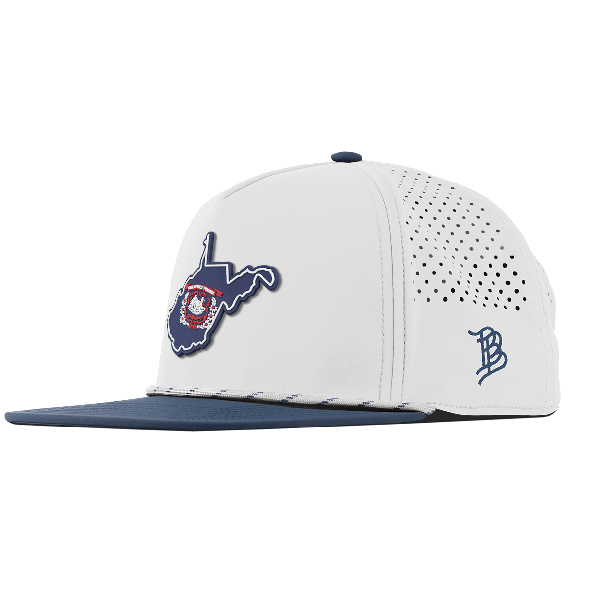 West Virginia Patriot Series Flat 5 Panel Rope White/Orion
