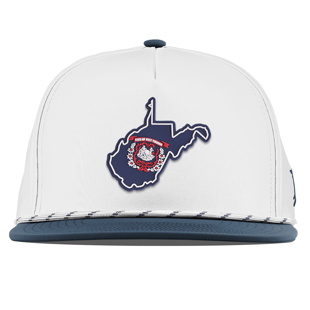 West Virginia Patriot Series Flat 5 Panel Rope White/Orion
