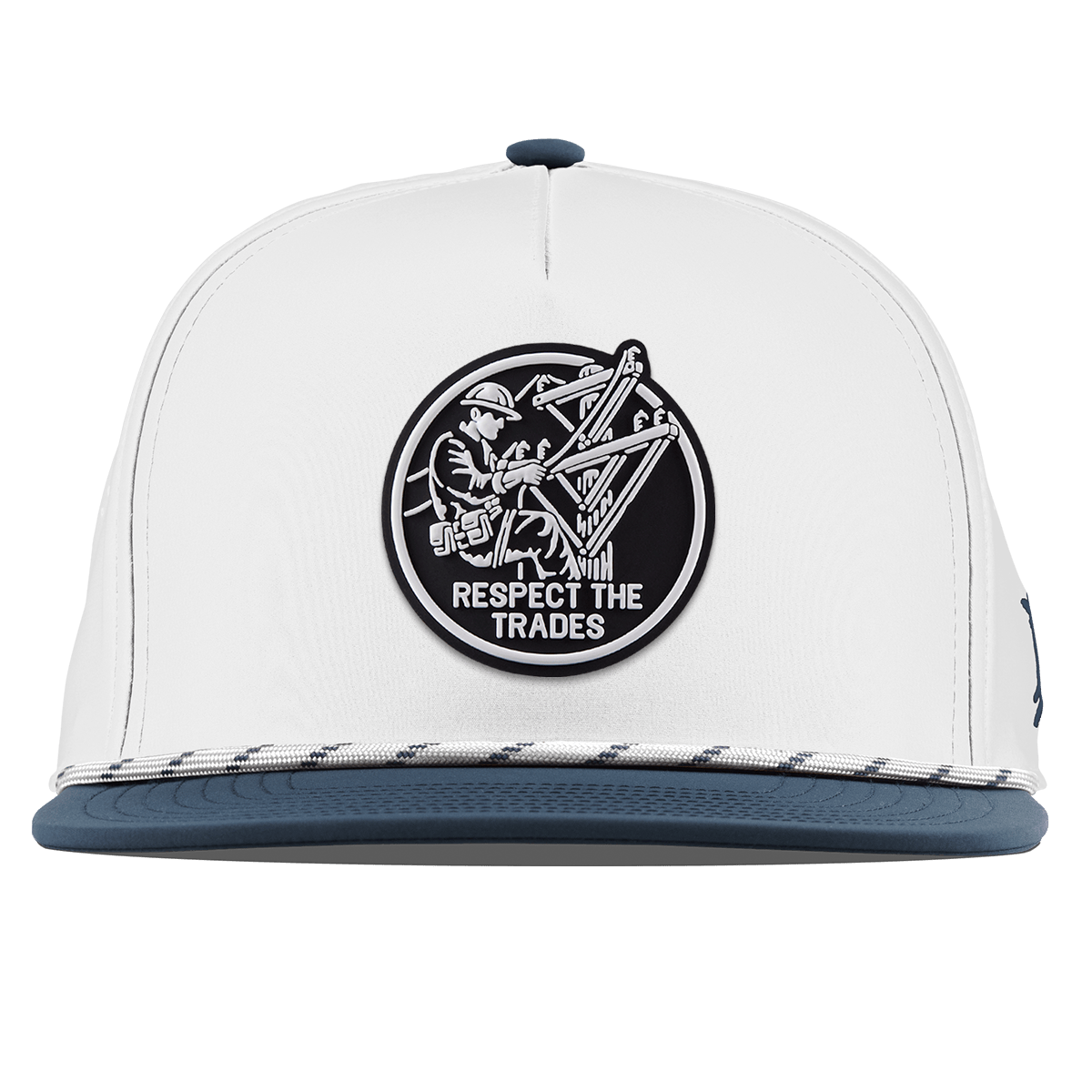 Respect The Trades Lineman Flat 5 Panel Rope White/Orion