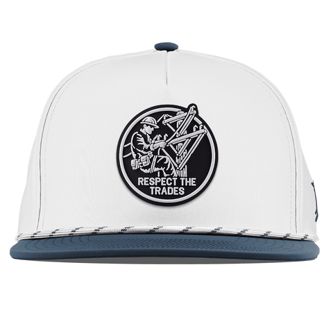 Respect The Trades Lineman Flat 5 Panel Rope White/Orion