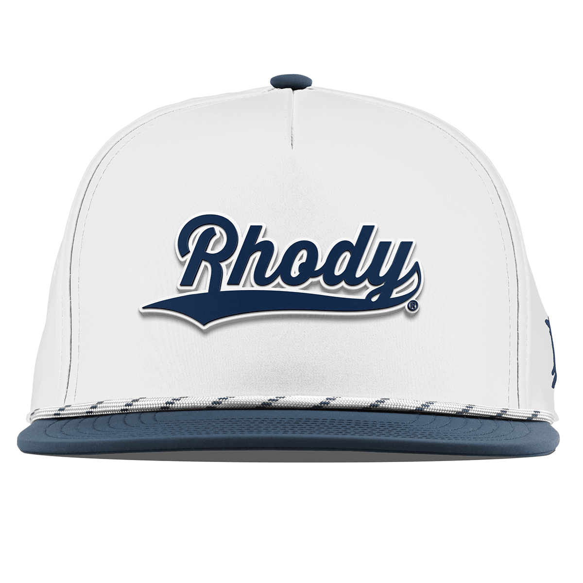 University of Rhode Island "Rhody Script" Flat 5 Panel Rope White/Orion