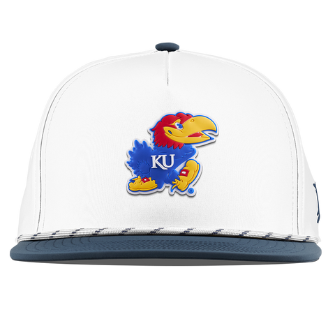 University of Kansas "Rock Chalk Jayhawk" Flat 5 Panel Rope White/Orion