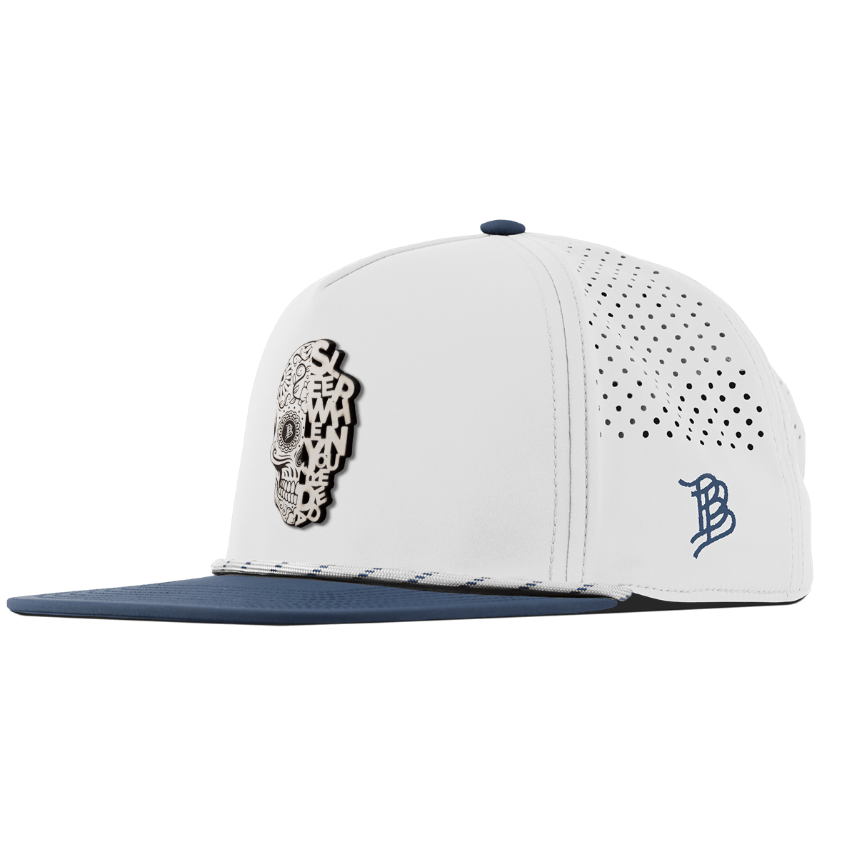 Sleep When You're Dead Skull Flat 5 Panel Rope White/Orion