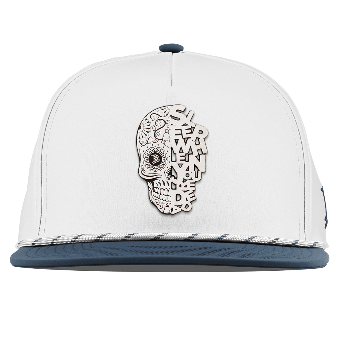 Sleep When You're Dead Skull Flat 5 Panel Rope Back White/Orion