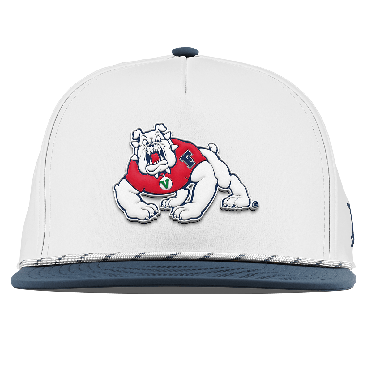 Fresno State University "TimeOut The Bulldog" Flat 5 Panel Rope White/Orion