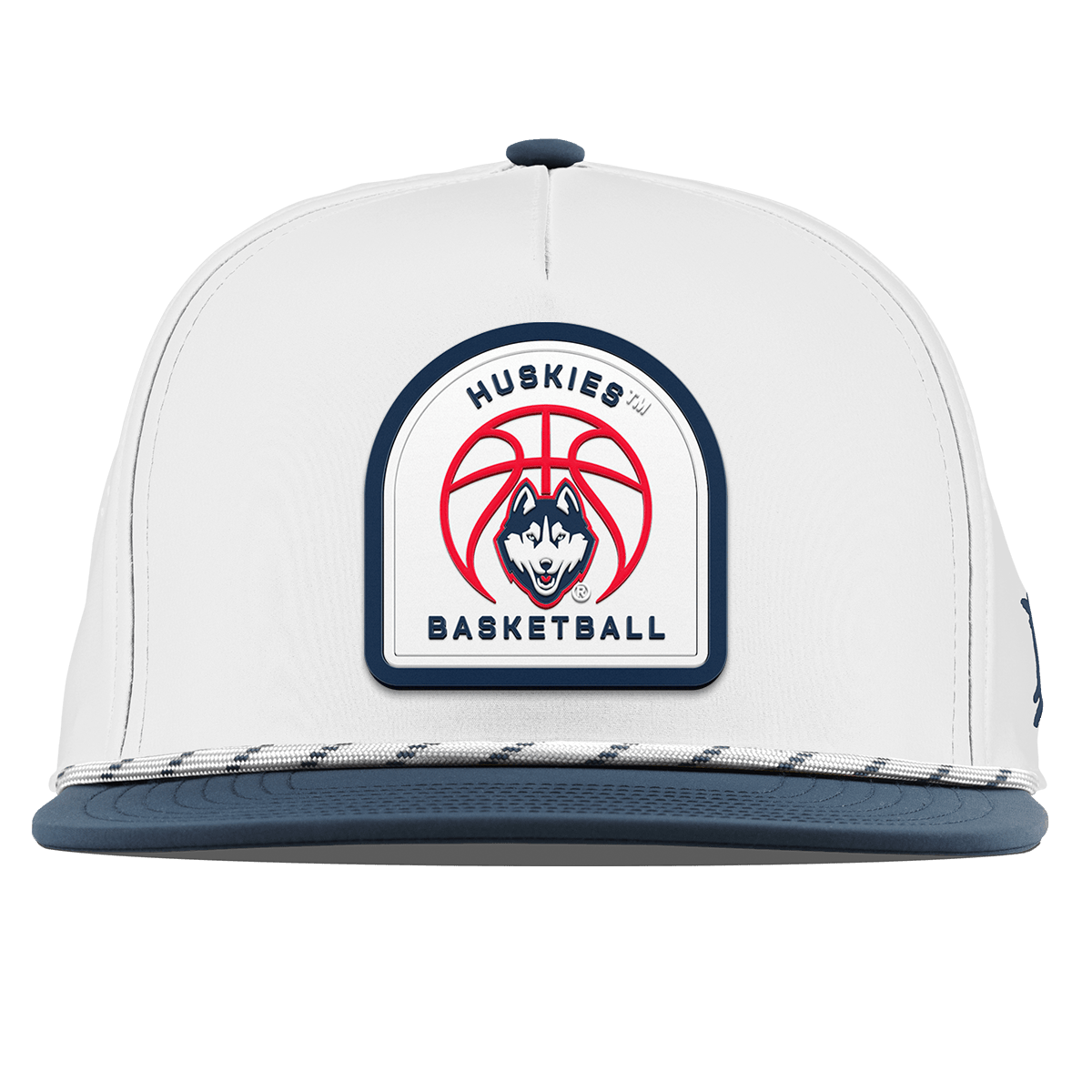 University of Connecticut "UConn Basketball" Flat 5 Panel Rope White/Orion