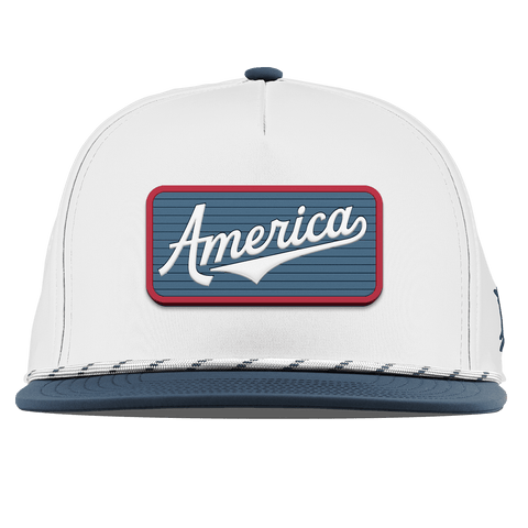 USA America Badge Flat 5 Panel Rope White/Orion