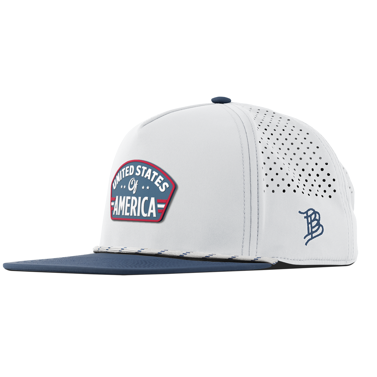 United States of America Badge Flat 5 Panel Rope White/Orion