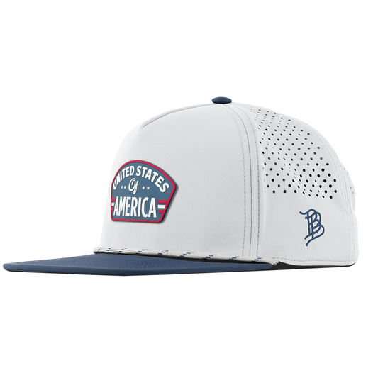United States of America Badge Flat 5 Panel Rope White/Orion