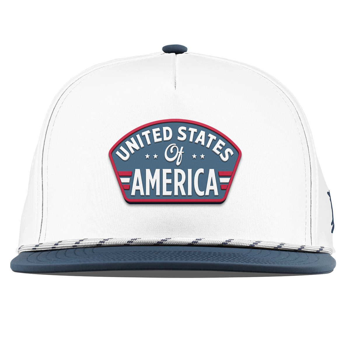 United States of America Badge Flat 5 Panel Rope White/Orion