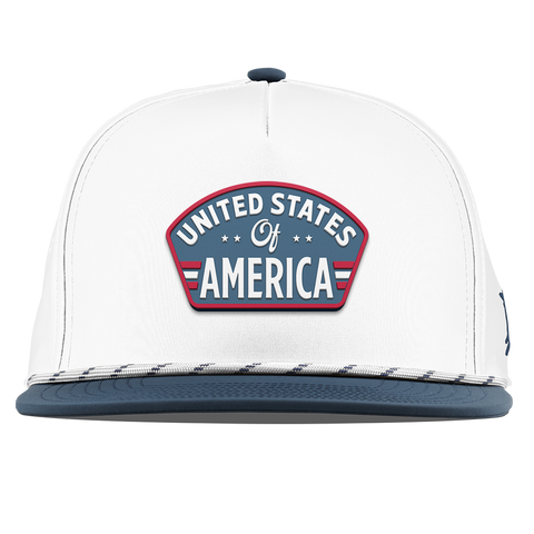 United States of America Badge Flat 5 Panel Rope White/Orion