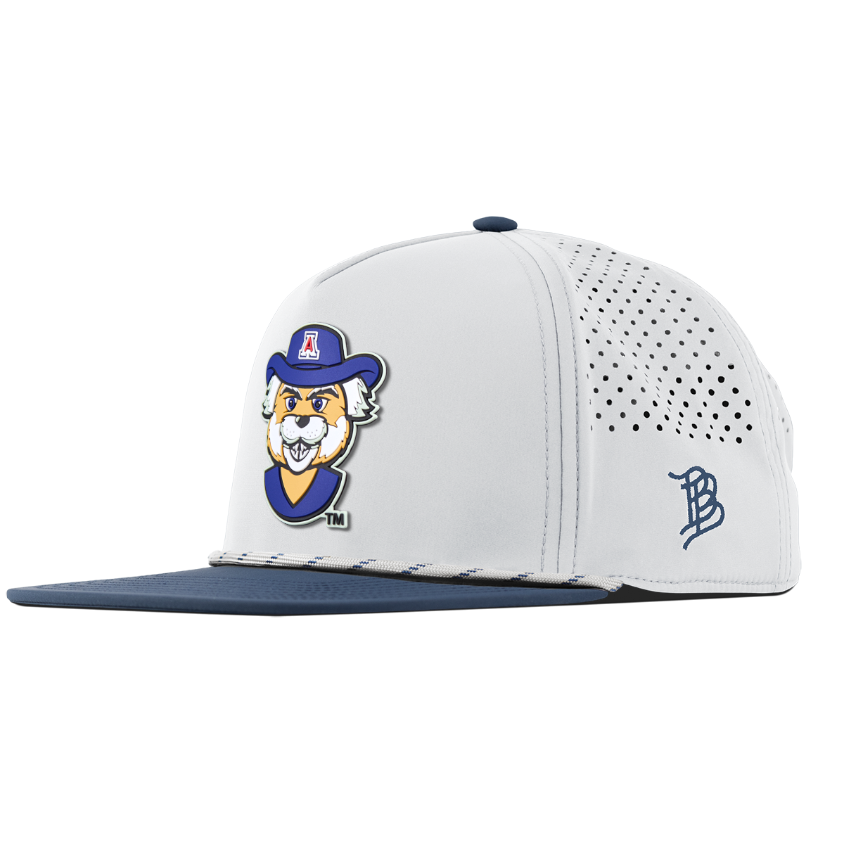 University of Arizona "Wilbur The Wildcat" Flat 5 Panel Rope White/Orion