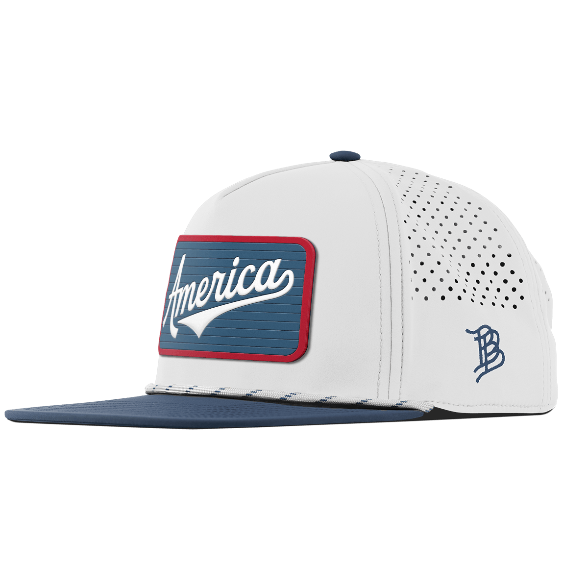 XL USA America Badge Flat 5 Panel Rope White/Orion
