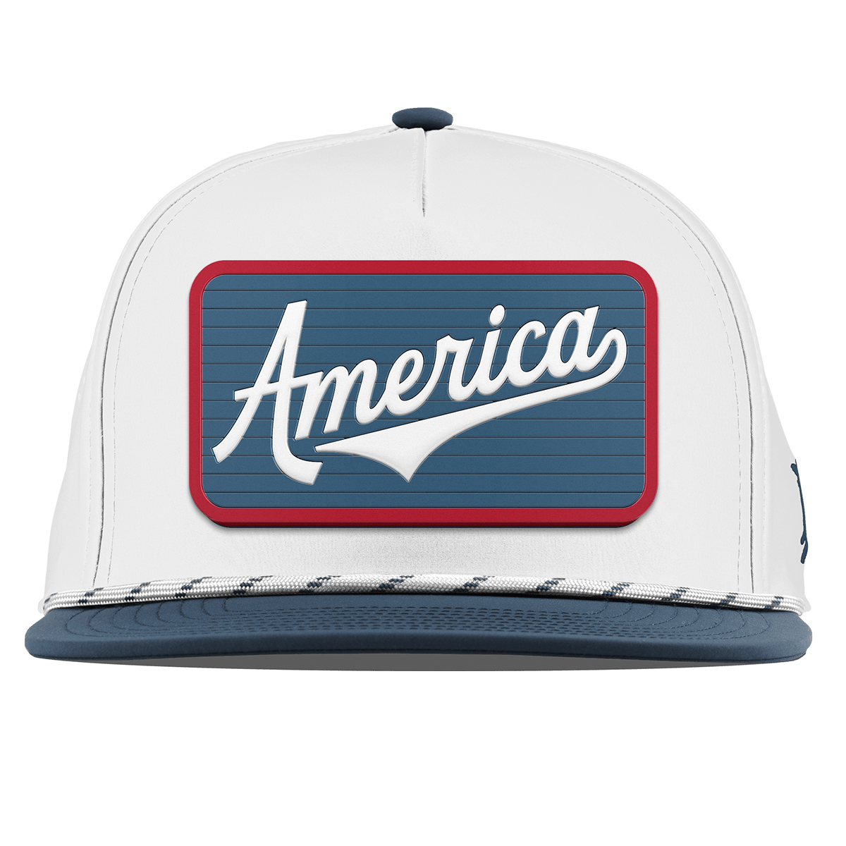 XL USA America Badge Flat 5 Panel Rope White/Orion