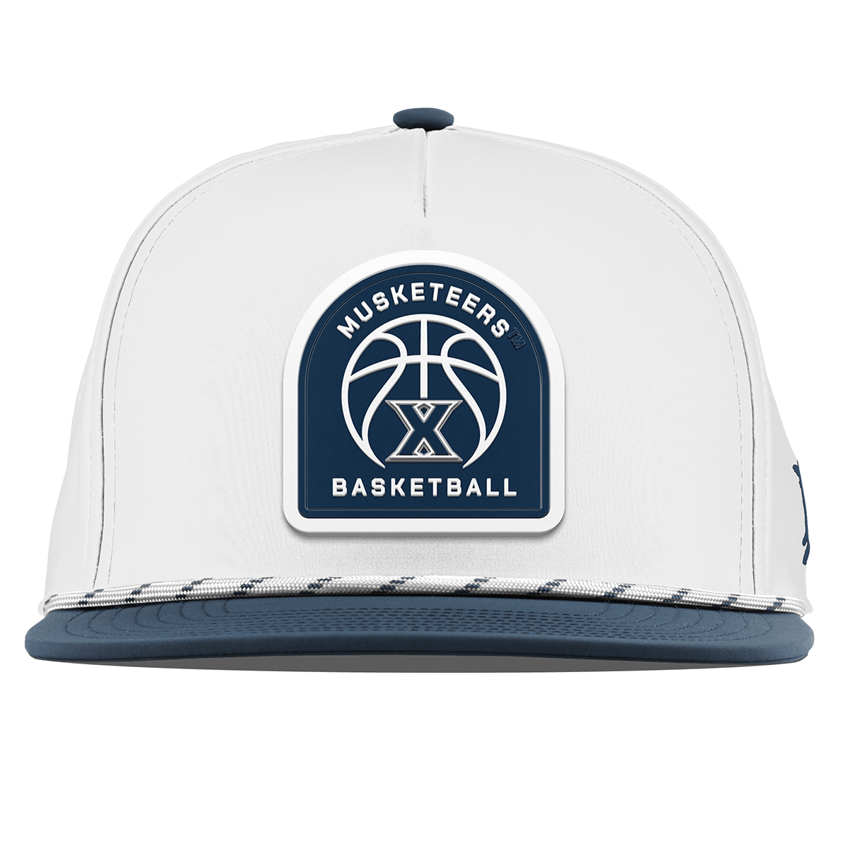 Xavier University "Xavier Basketball" Flat 5 Panel Rope White/Orion
