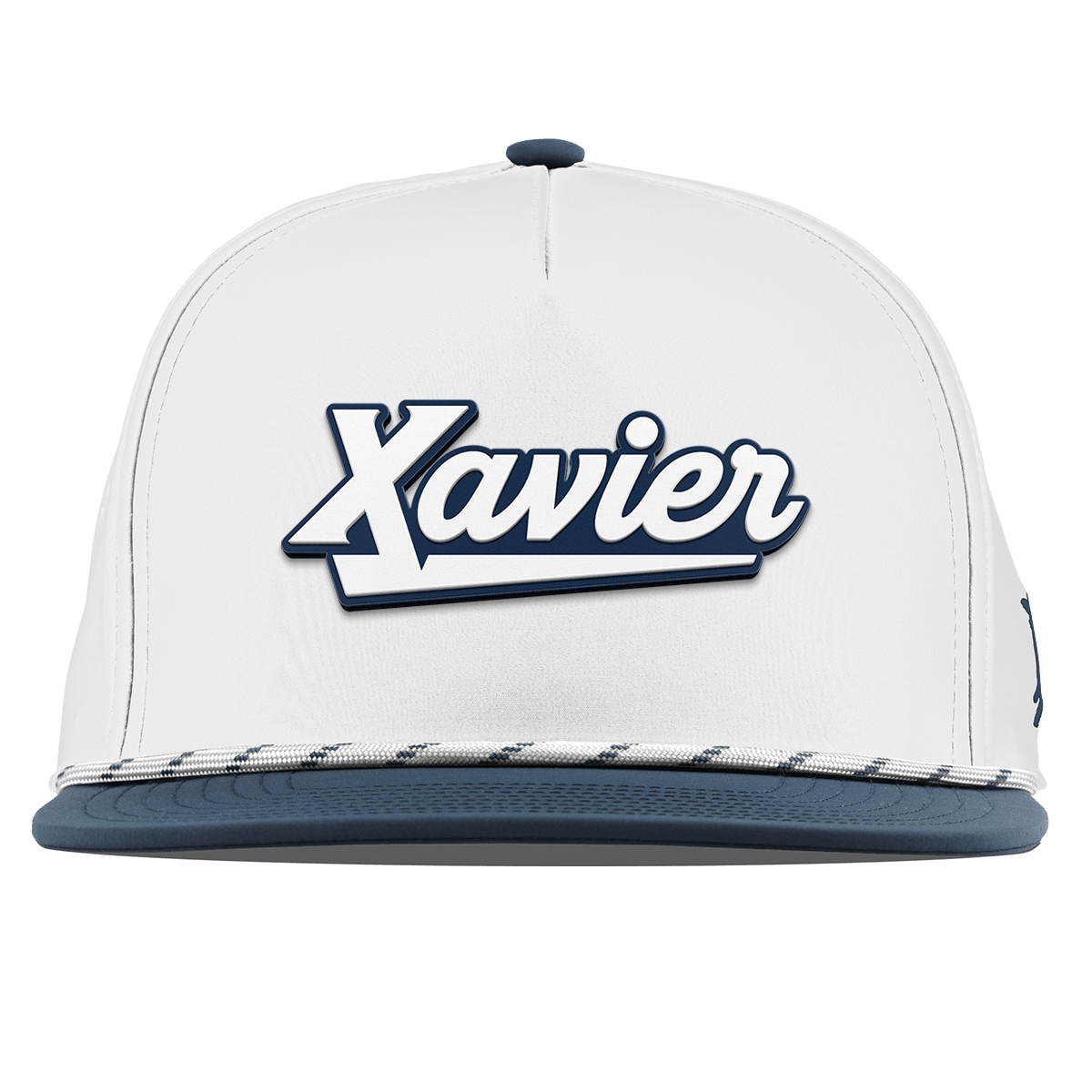 Xavier University "Xavier Script" Flat 5 Panel Rope White/Orion