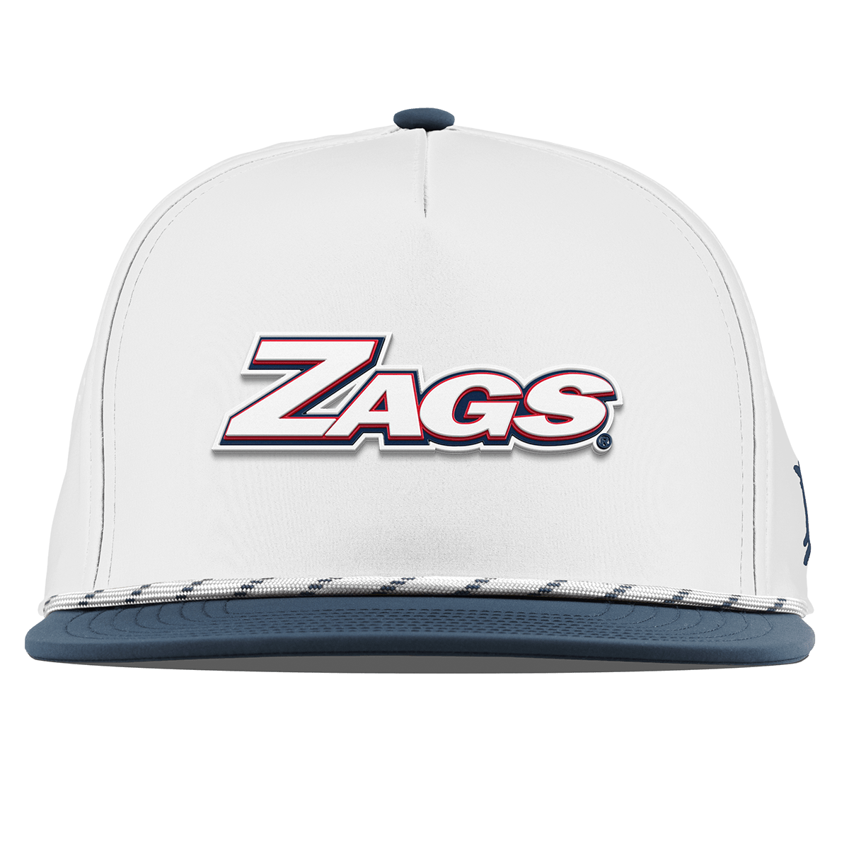 Gonzaga University "Zags Block" Flat 5 Panel Rope White/Orion