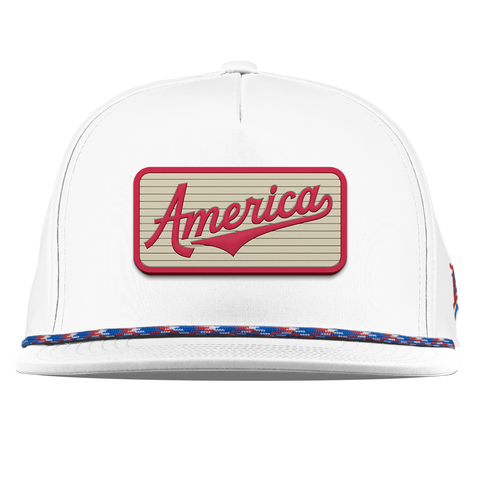 America Badge Flat 5 Panel Rope White RWB