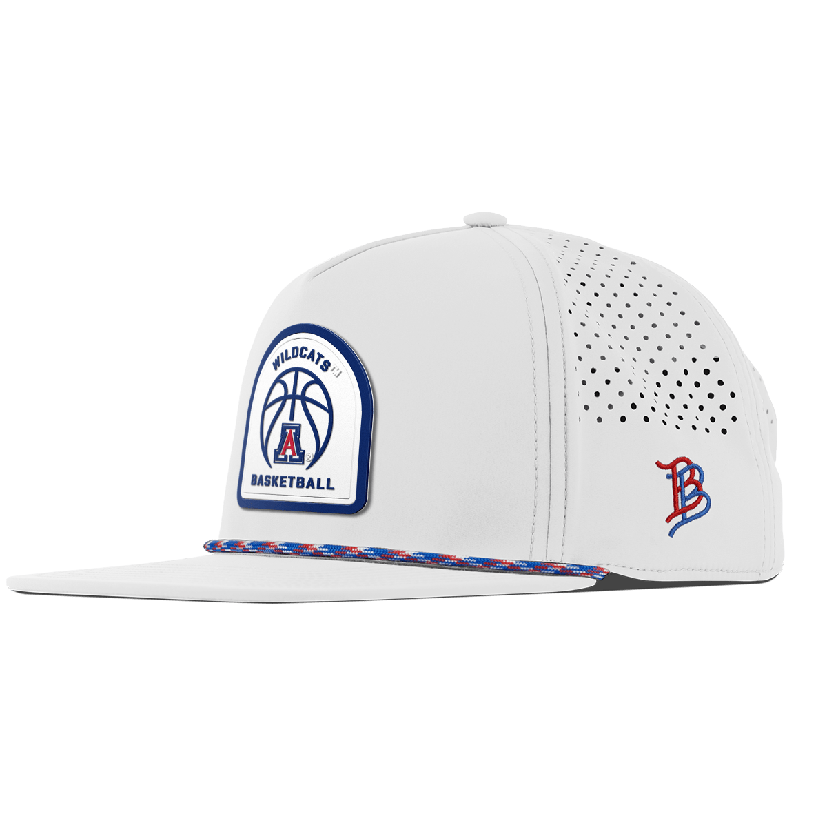 University of Arizona "Arizona Basketball" Flat 5 Panel Rope White RWB