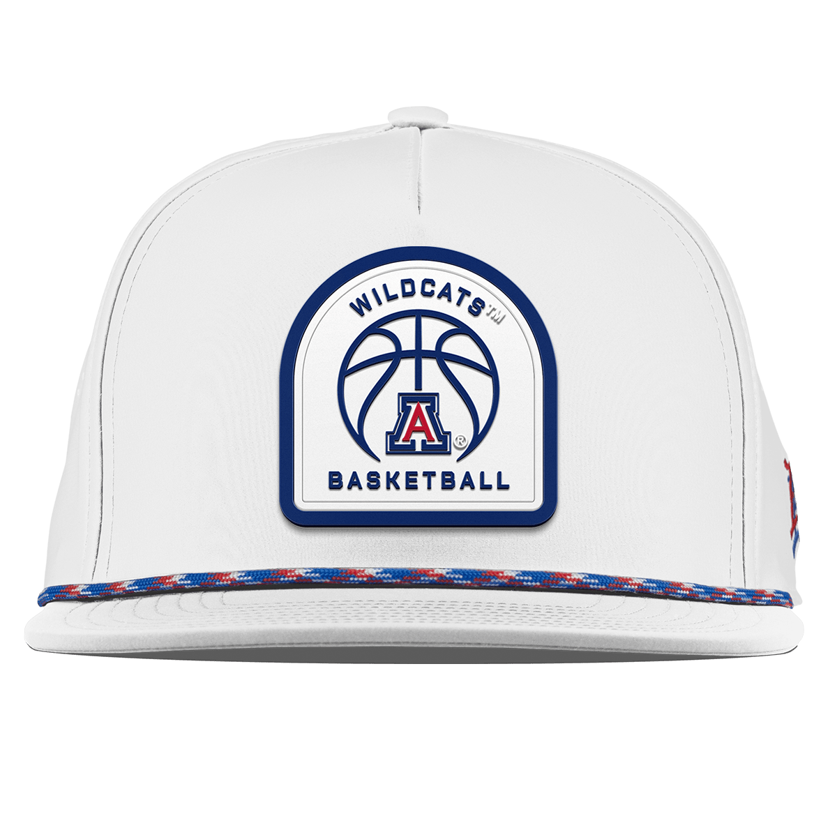 University of Arizona "Arizona Basketball" Flat 5 Panel Rope White RWB